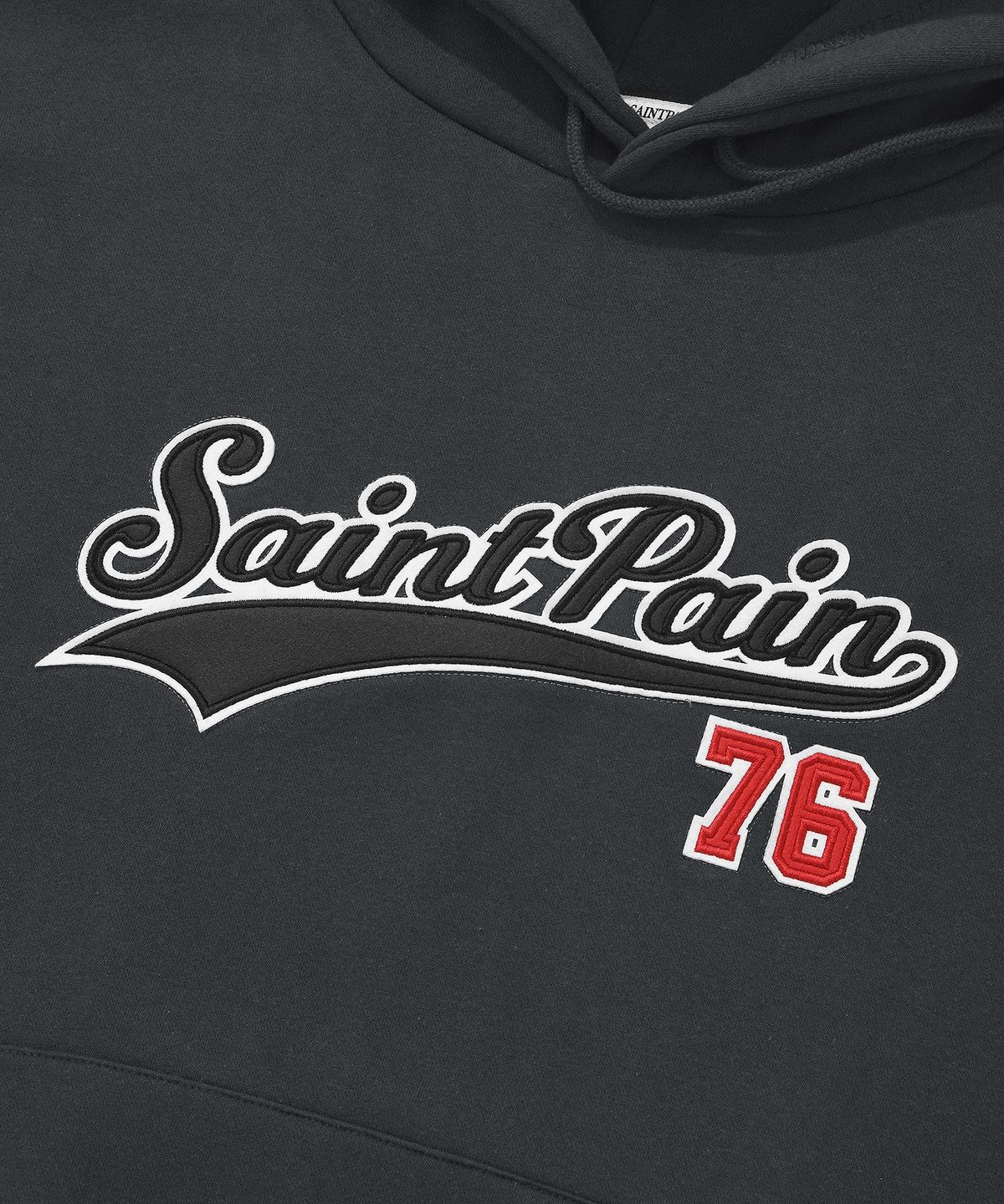 세인트페인(SAINTPAIN) SP 팀 로고 후드 -차콜
