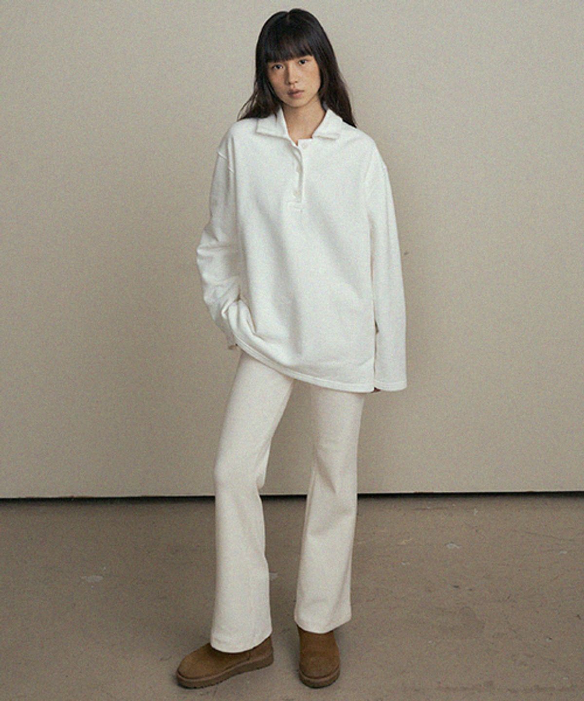 링서울(LINGSEOUL) fleece banded pants-ivory
