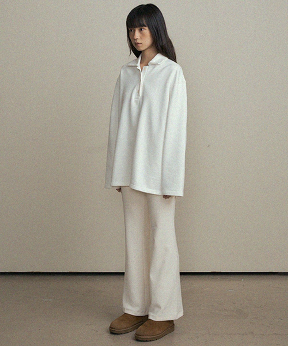 링서울(LINGSEOUL) fleece banded pants-ivory
