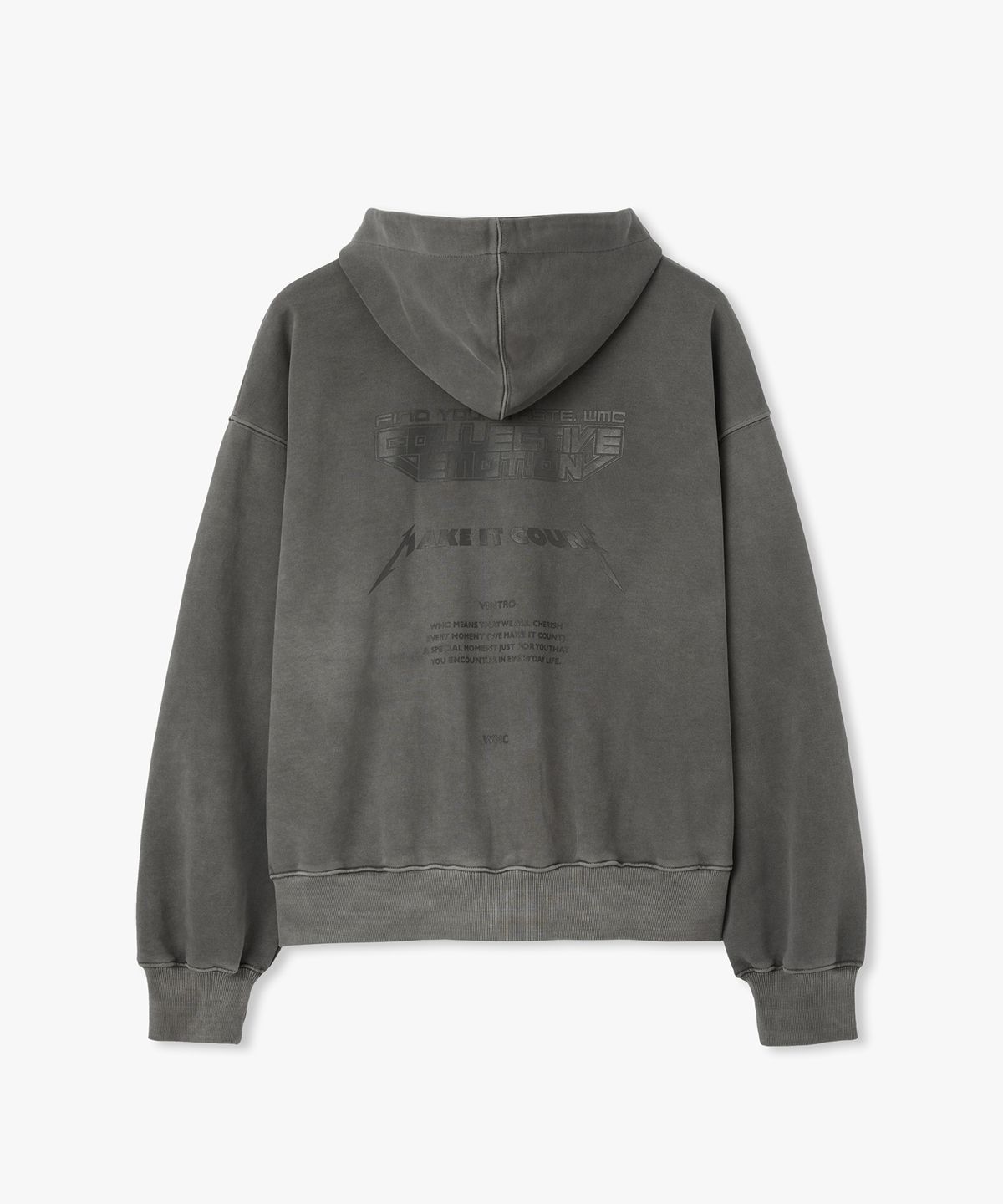 더블유엠씨(WMC) 피그먼트 후드집업_CHARCOAL GREY