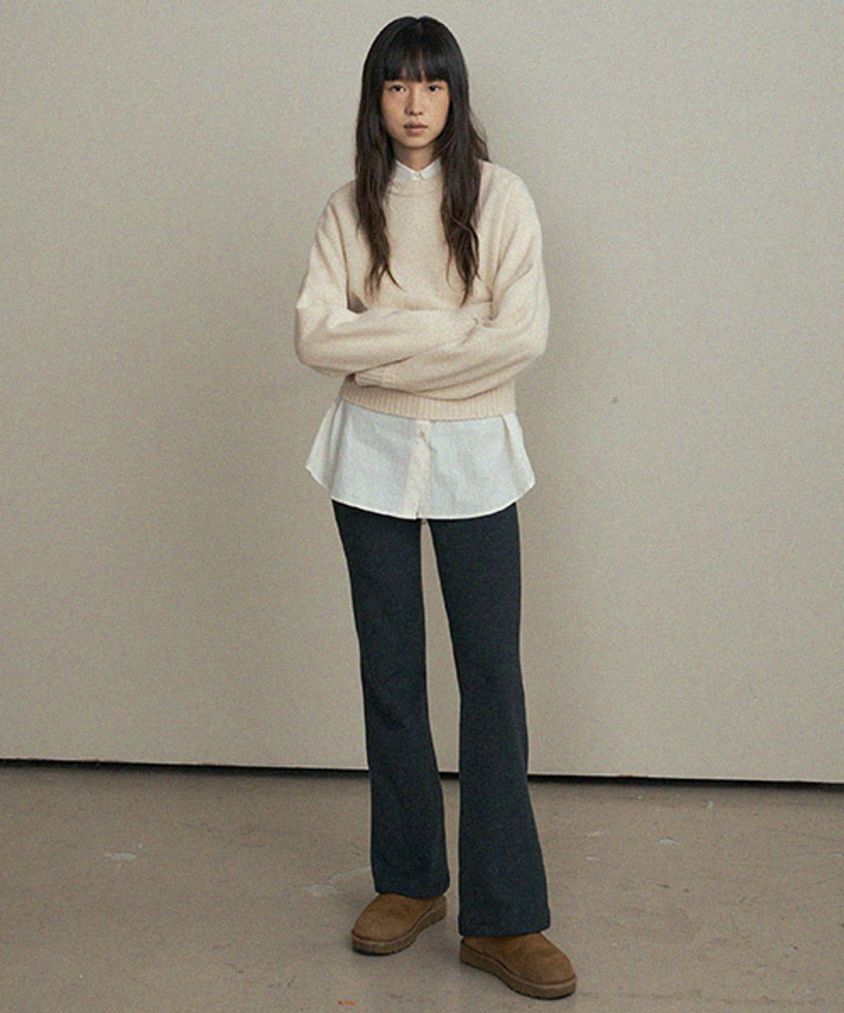 링서울(LINGSEOUL) fleece banded pants-gray