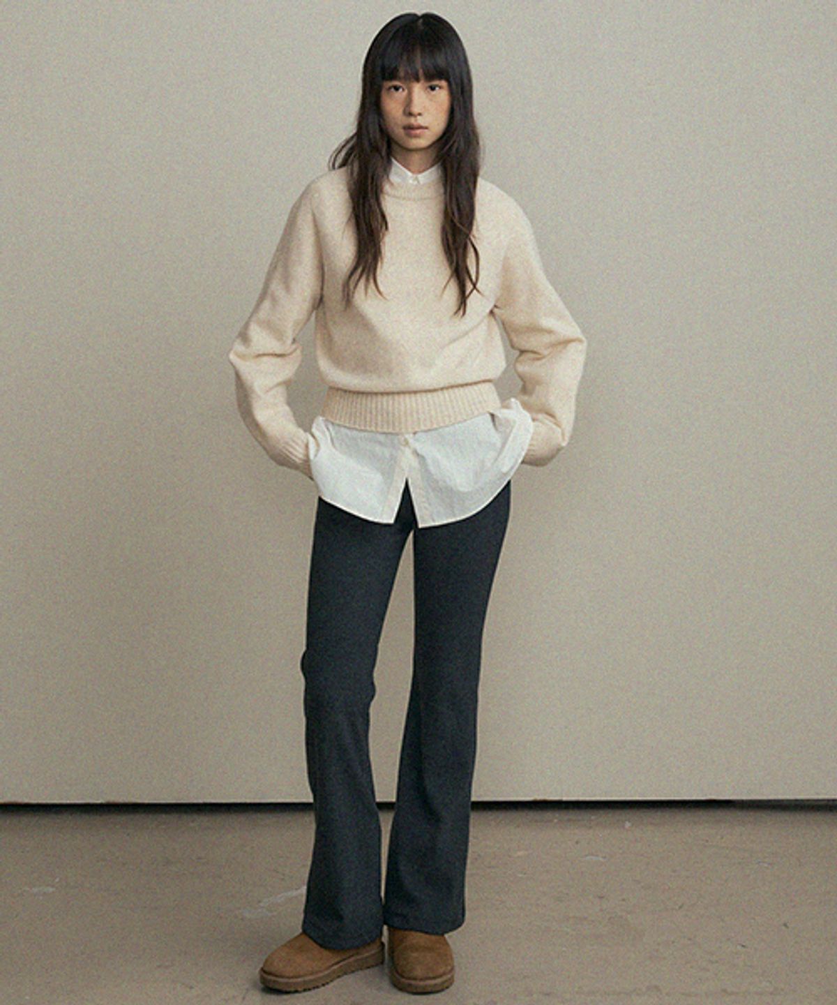링서울(LINGSEOUL) fleece banded pants-gray