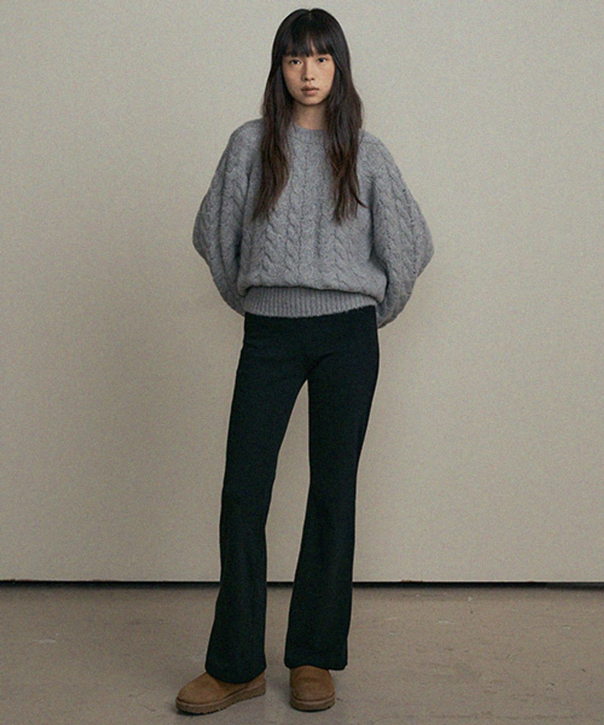 링서울(LINGSEOUL) fleece banded pants-black