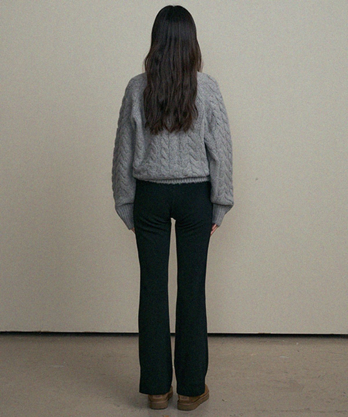 링서울(LINGSEOUL) fleece banded pants-black