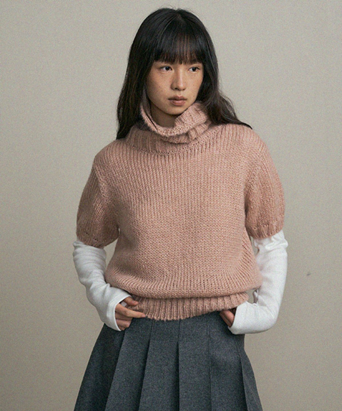 링서울(LINGSEOUL) mohair turtleneck knit -pink