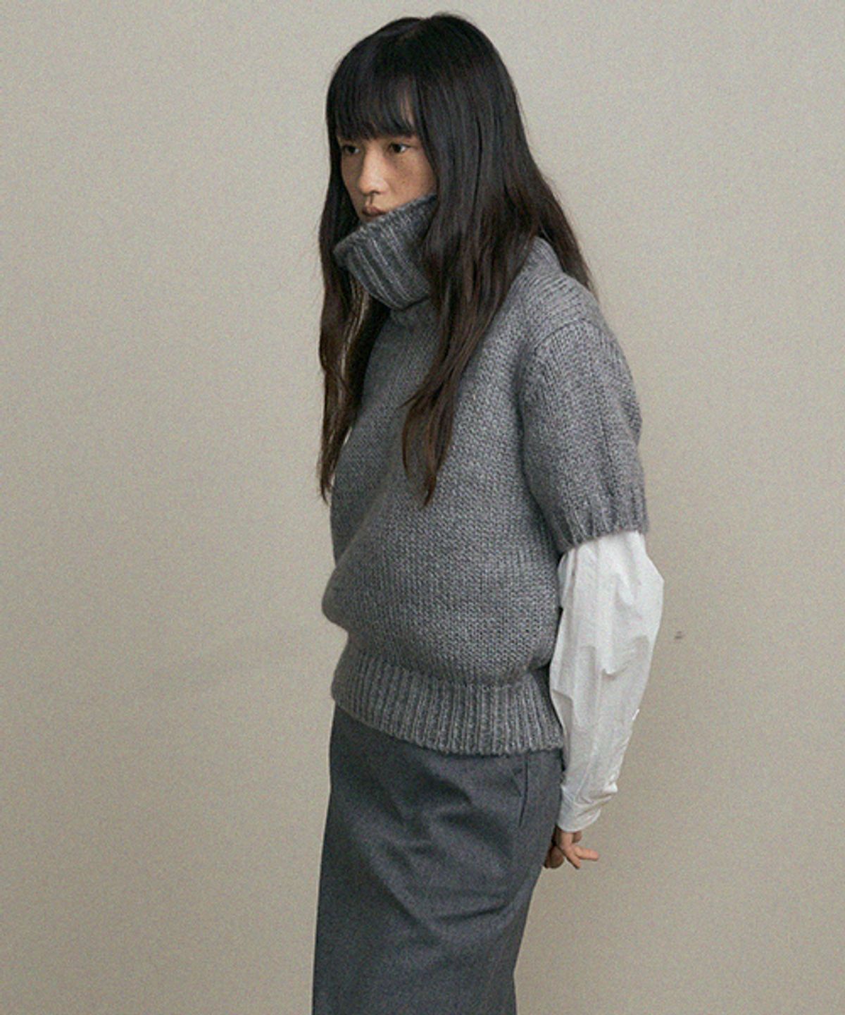 링서울(LINGSEOUL) mohair turtleneck knit -gray