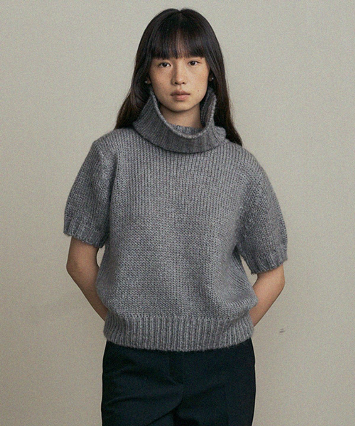 링서울(LINGSEOUL) mohair turtleneck knit -gray