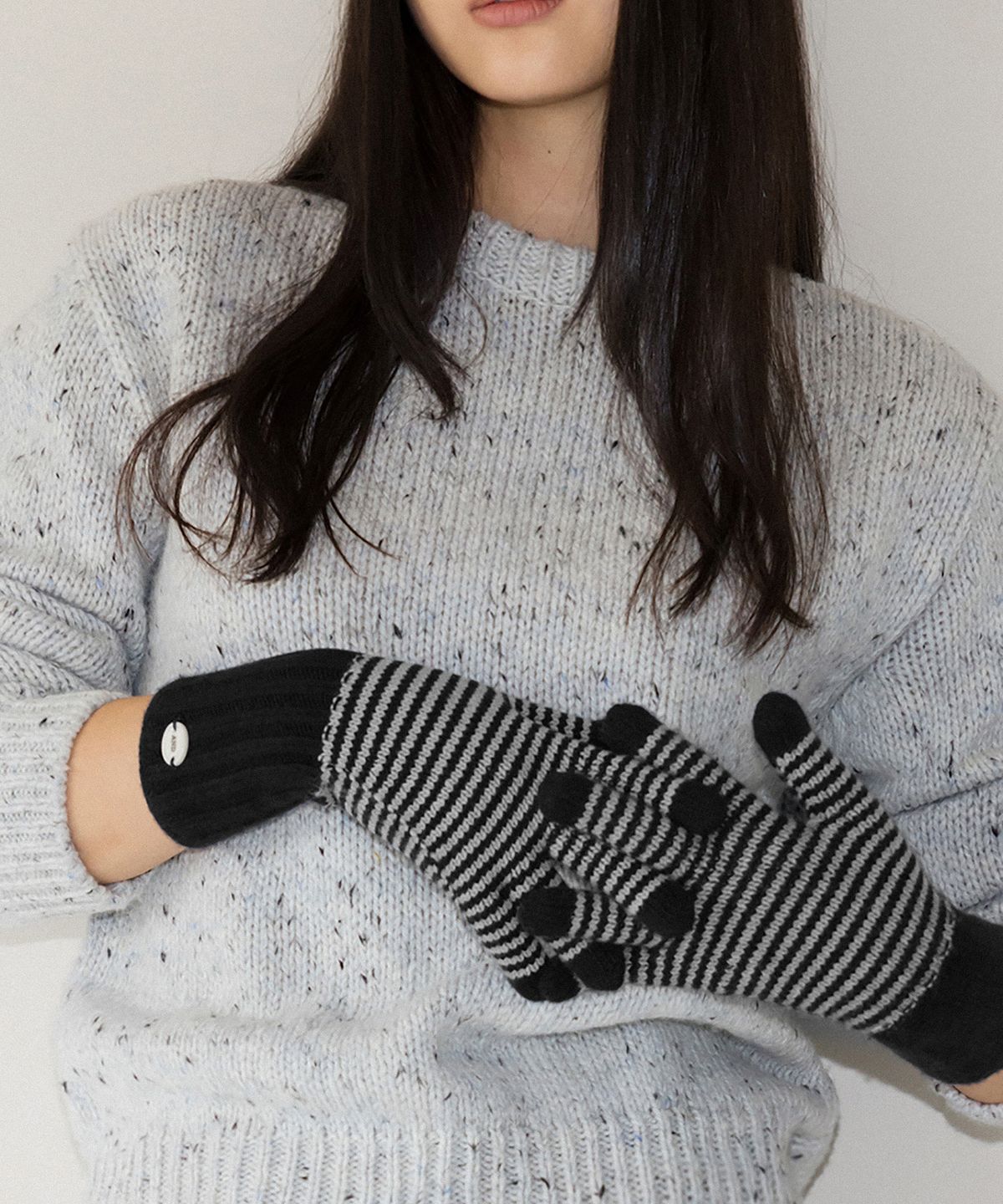앤니즈(ANDNEEDS) Andneeds Stripe gloves (black)