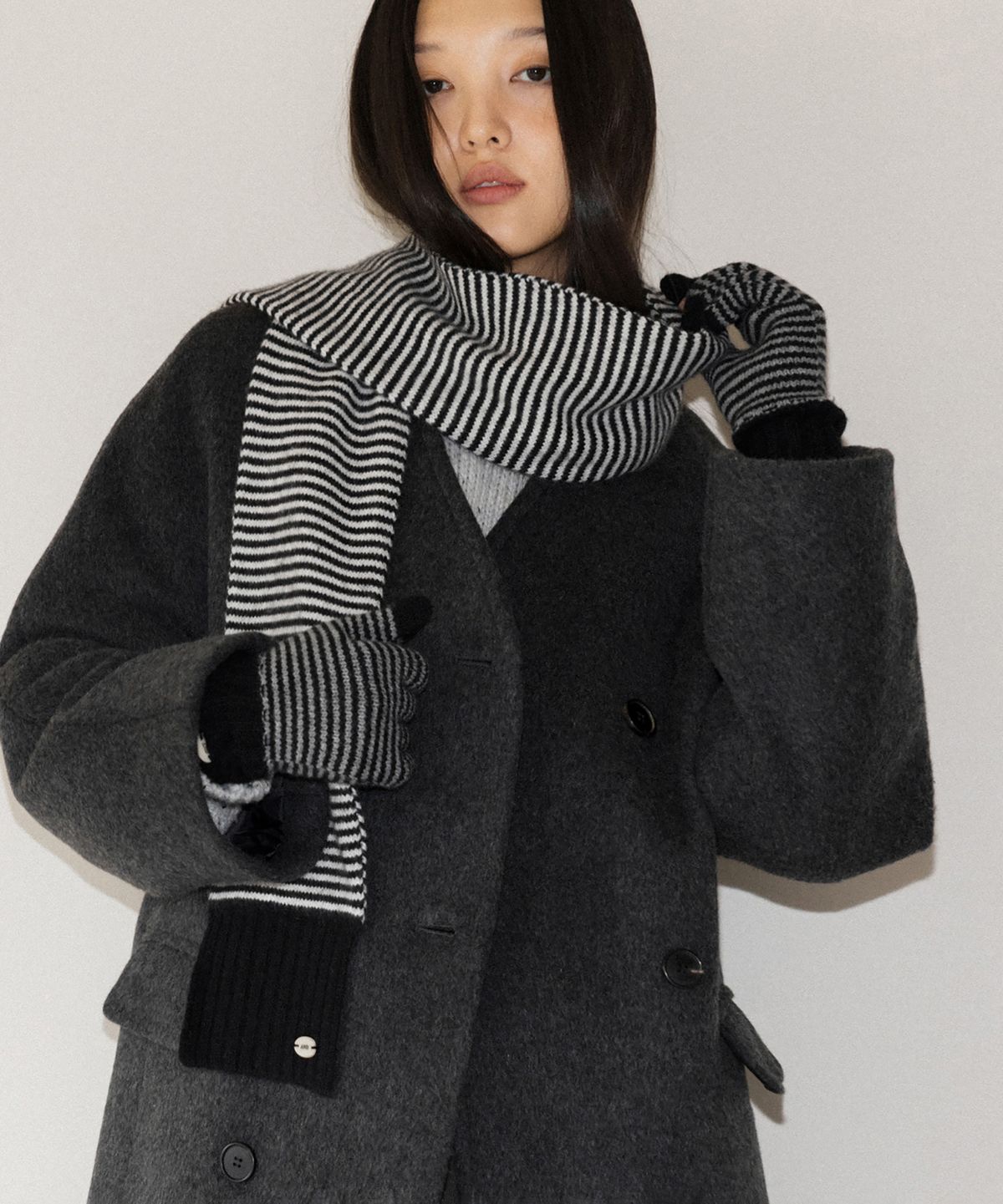 앤니즈(ANDNEEDS) Andneeds Stripe gloves (black)