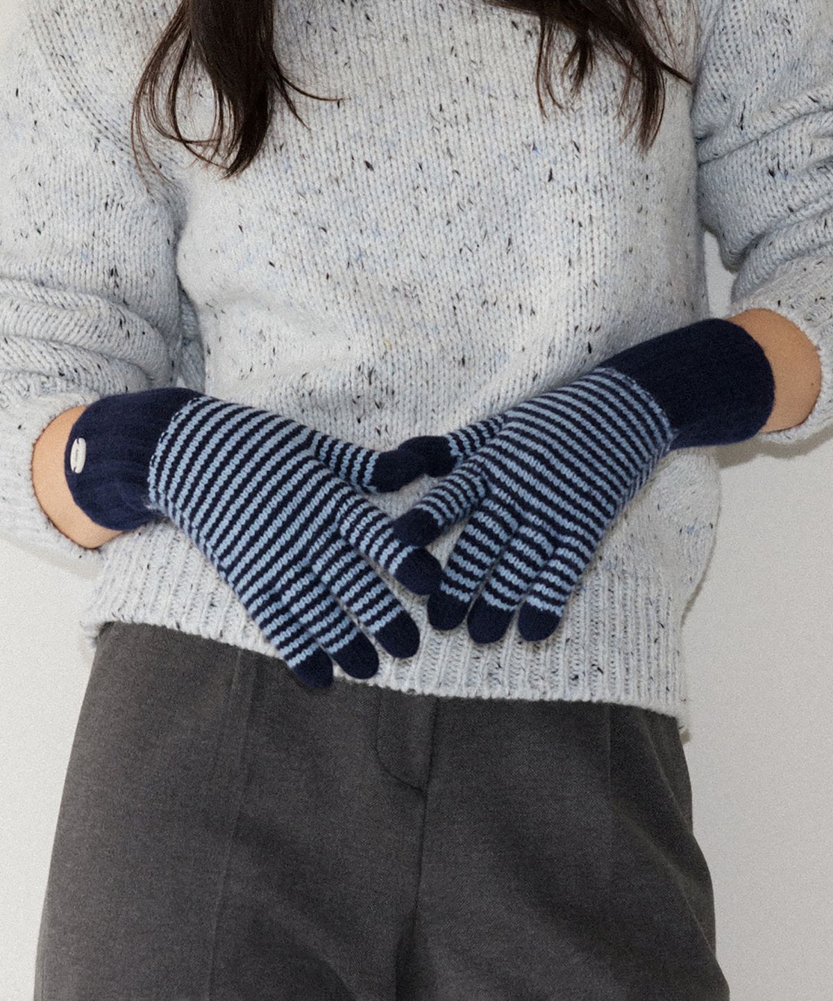 앤니즈(ANDNEEDS) Andneeds Stripe gloves (navy)