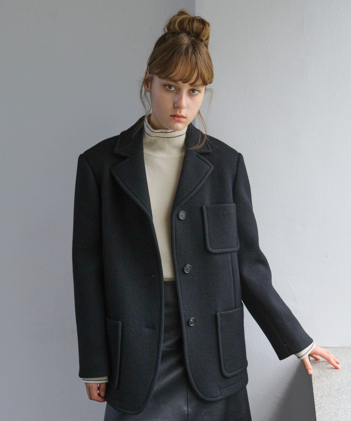 폴앤앨리스(PAUL&ALICE) LINE TURTLENECK PULLOVER / IVORY