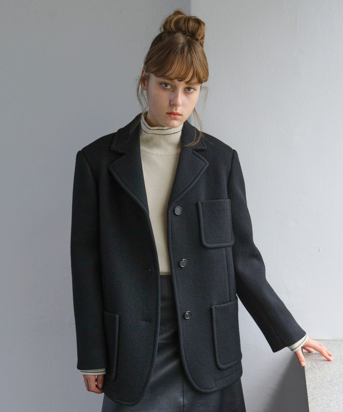 폴앤앨리스(PAUL&ALICE) WOOL BLAZER COAT / BLACK