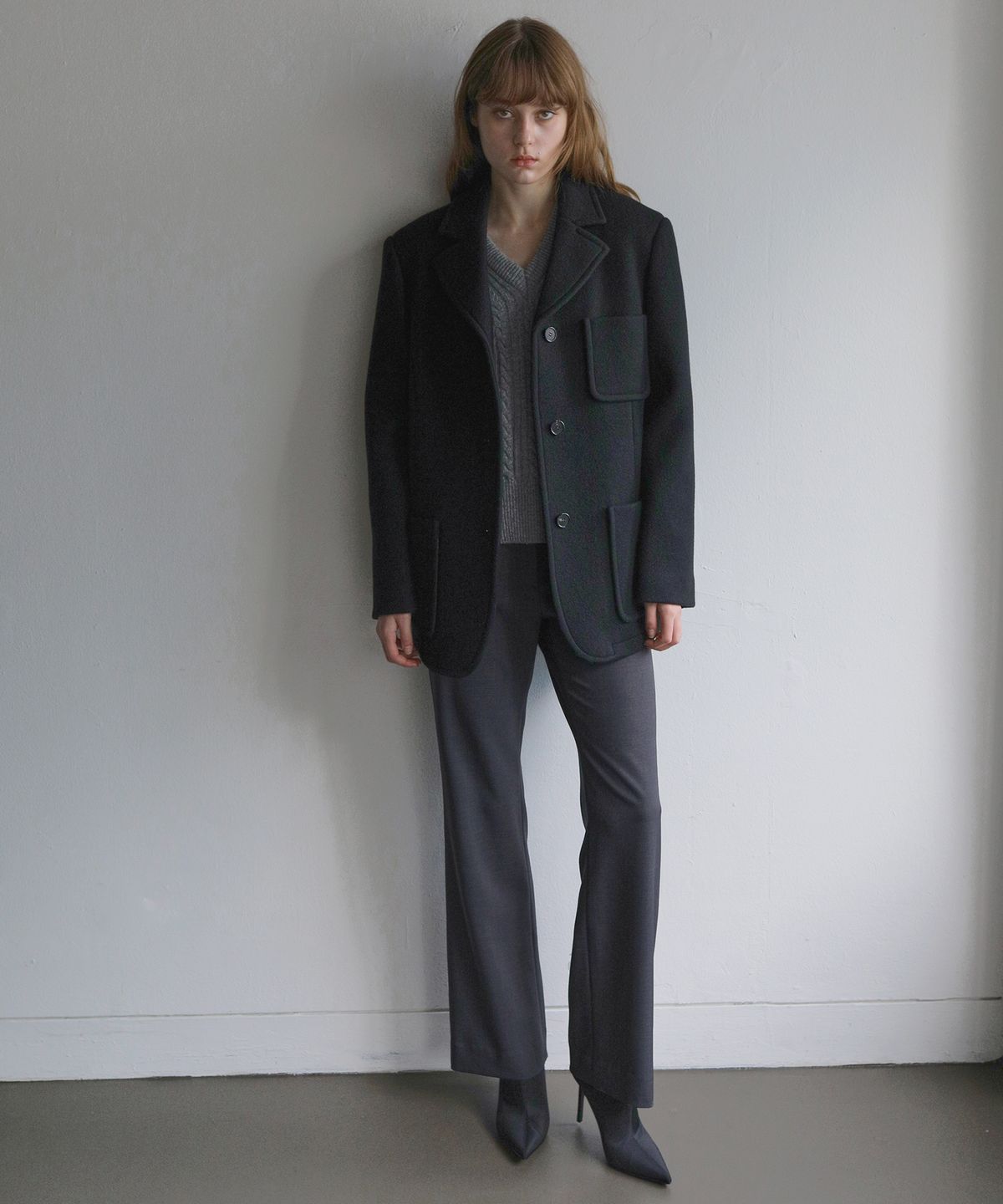 폴앤앨리스(PAUL&ALICE) WOOL BLAZER COAT / BLACK