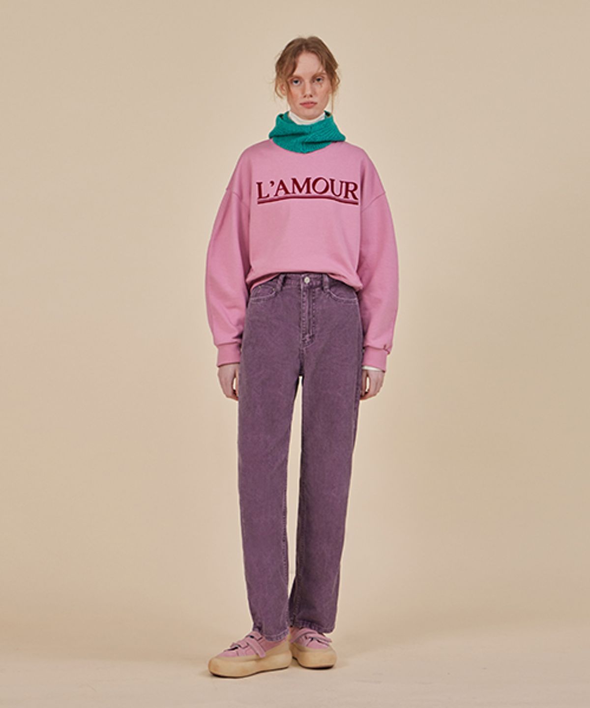 헤인트(HAINT) 벨르코듀로이와이드팬츠_8COLORS_PURPLE