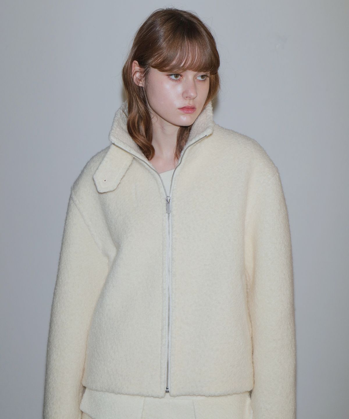 폴앤앨리스(PAUL&ALICE) BOUCLE HALF COAT / IVORY