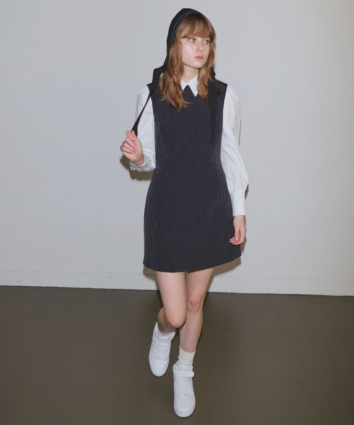 폴앤앨리스(PAUL&ALICE) QUILTED MINI DRESS / BLACK