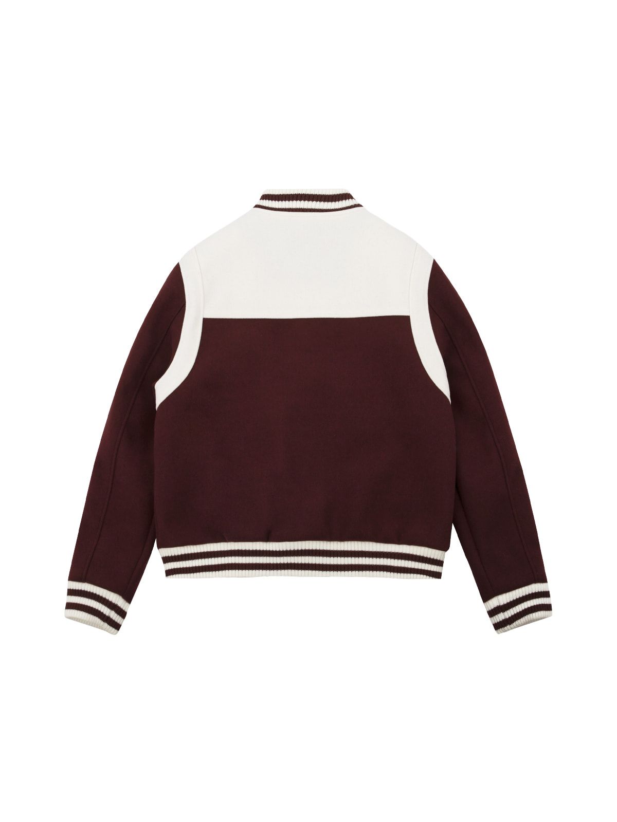 기준(KIJUN) Logo Patch Stadium Jacket Burgundy