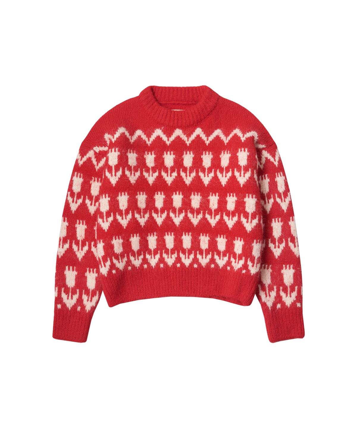 반원 아틀리에(VANONE ATELIER) KN4240 Flower hairy wool knit_Red