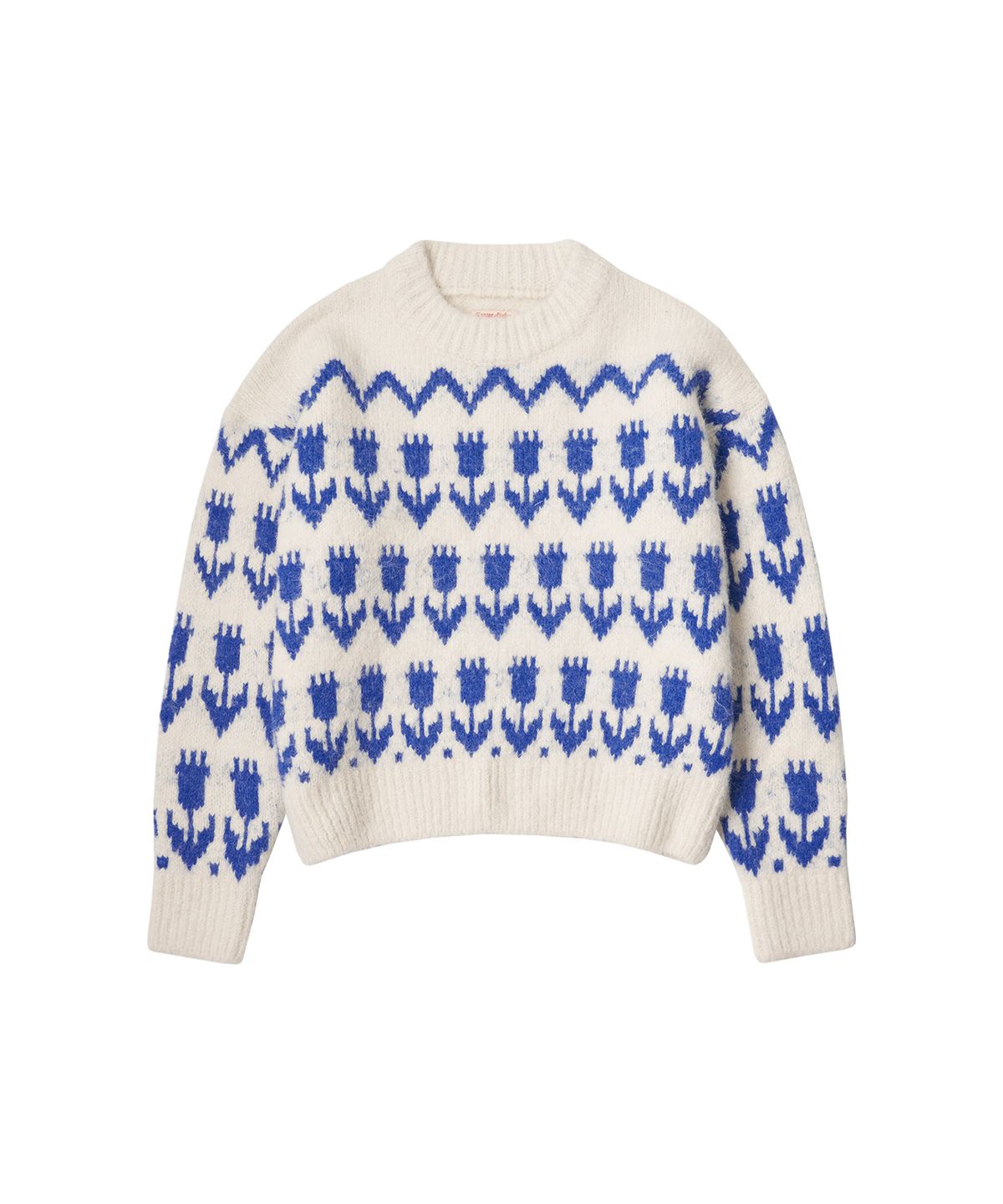 반원 아틀리에(VANONE ATELIER) KN4240 Flower hairy wool knit_Cream