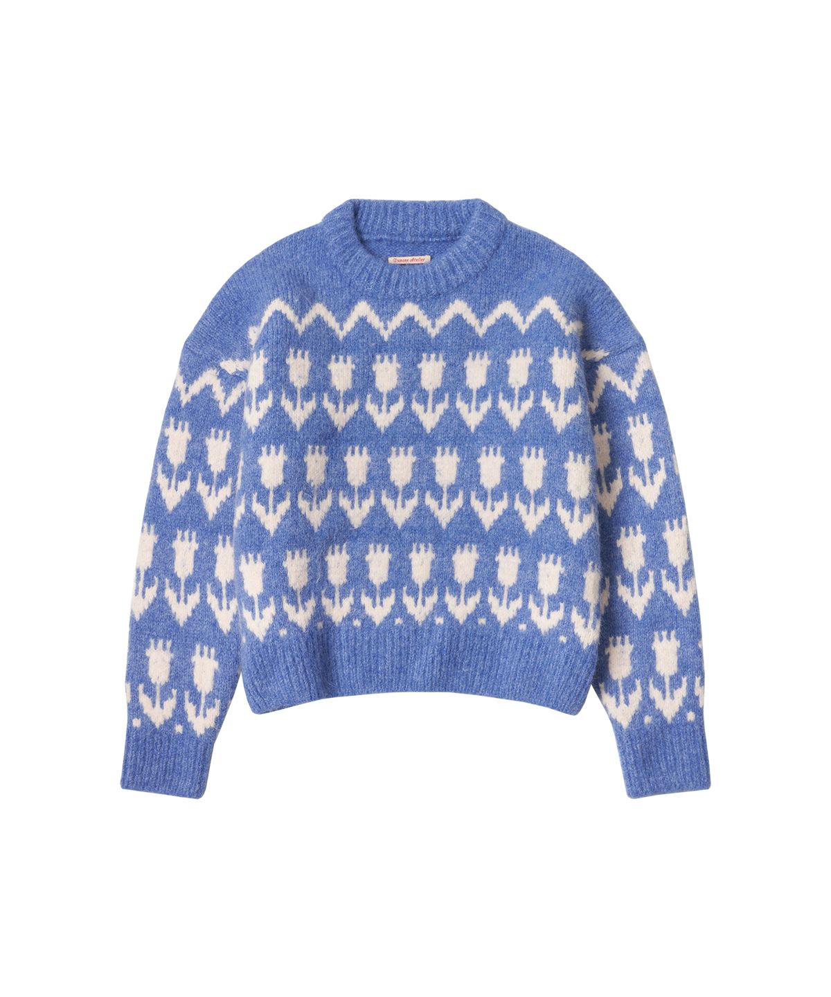 반원 아틀리에(VANONE ATELIER) KN4240 Flower hairy wool knit_Blue