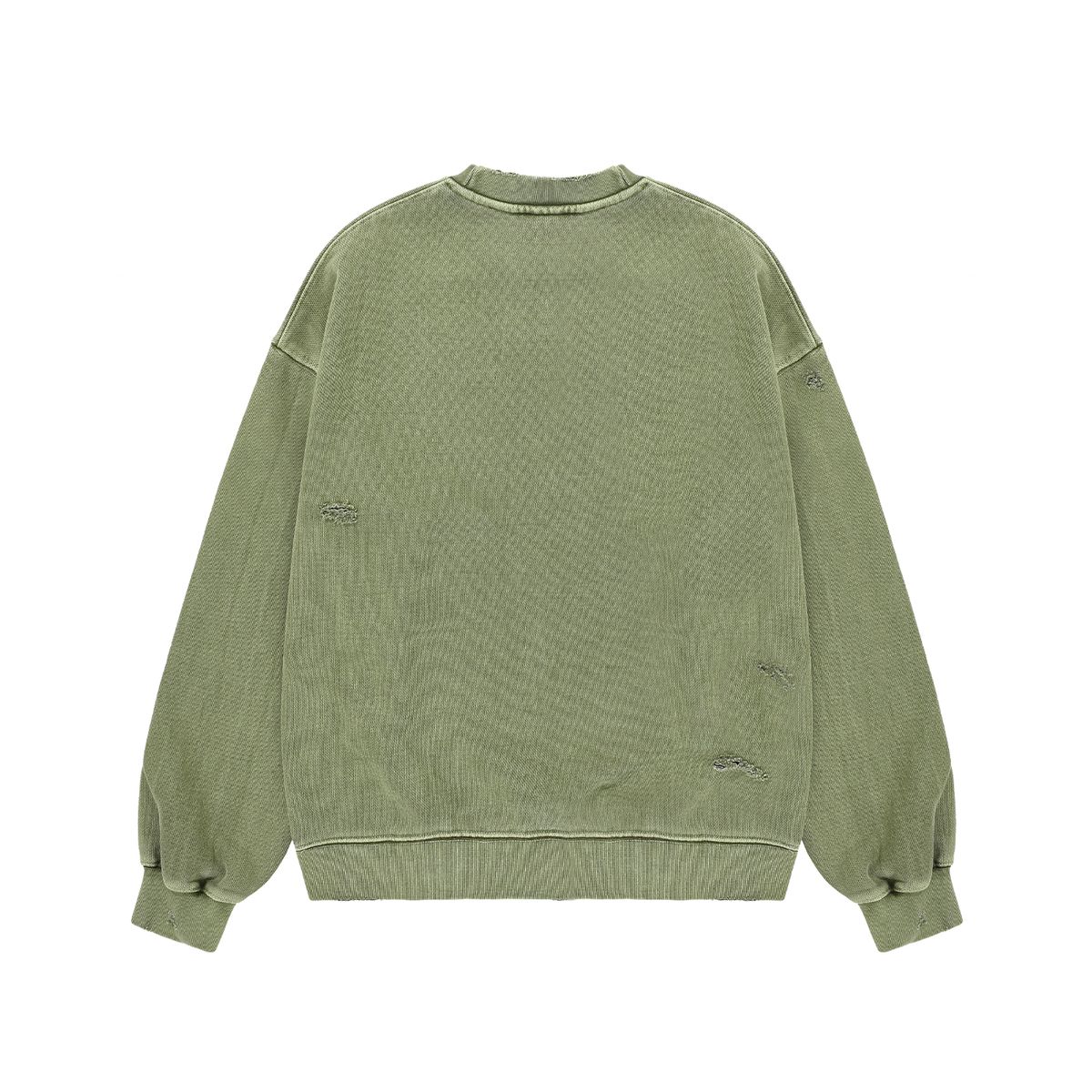 올아이즈다운(ALL EYES DOWN) DESTROYED PIGMENT SWEAT SHIRT (KHAKI)