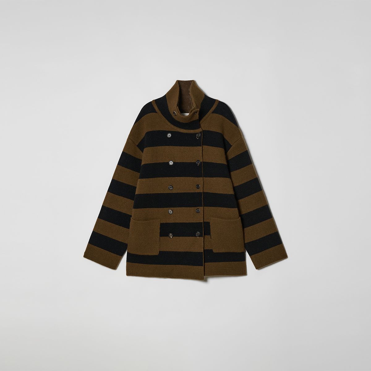 솔티페블(SALTY PEBBLE) REVERSIBLE STRIPE COAT [BROWN]