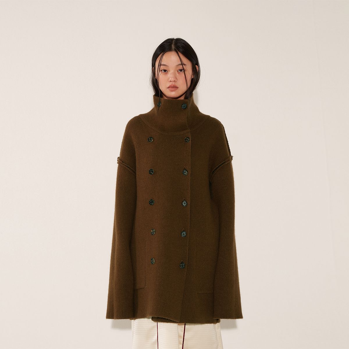 솔티페블(SALTY PEBBLE) REVERSIBLE STRIPE COAT [BROWN]
