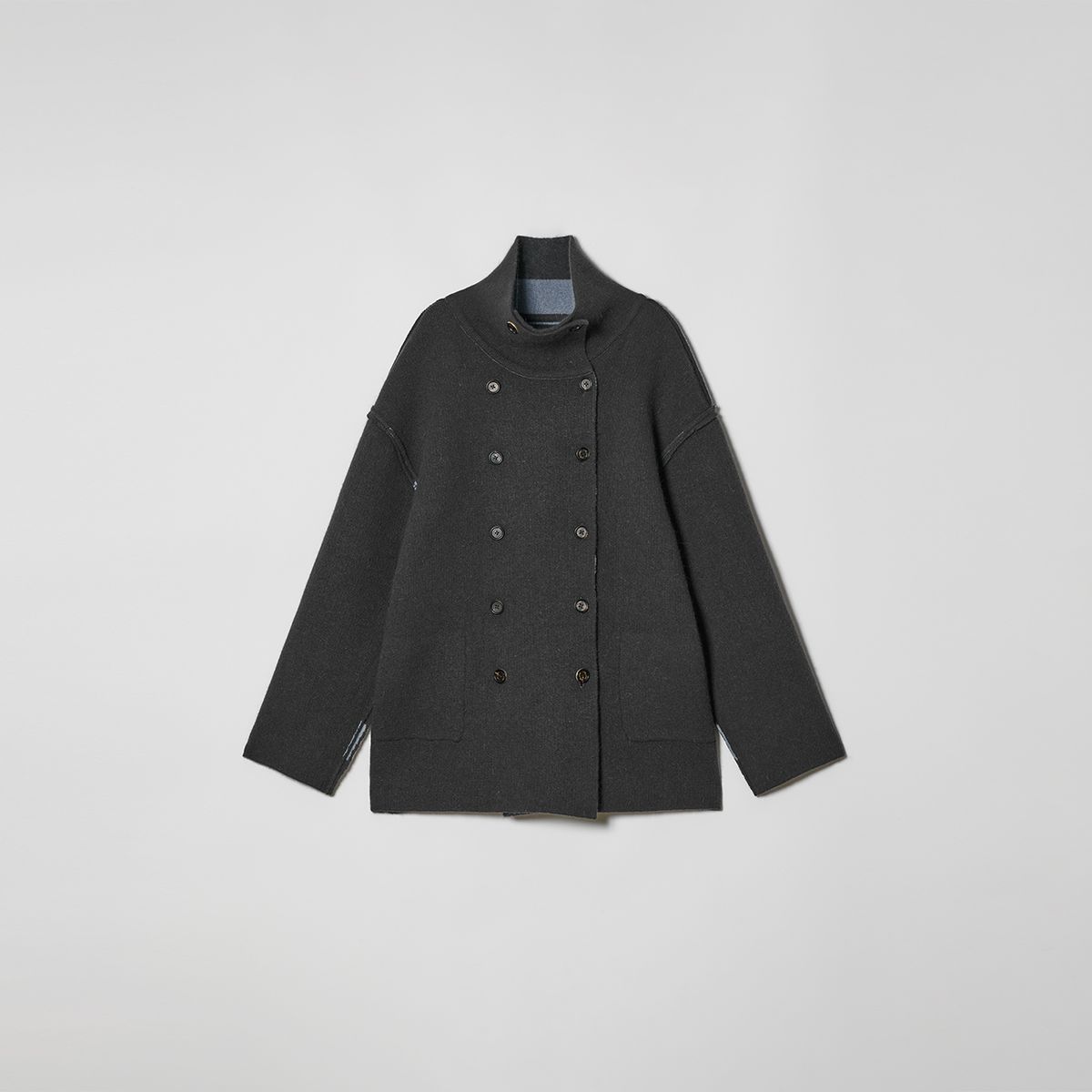 솔티페블(SALTY PEBBLE) REVERSIBLE STRIPE COAT [ASH BLUE]