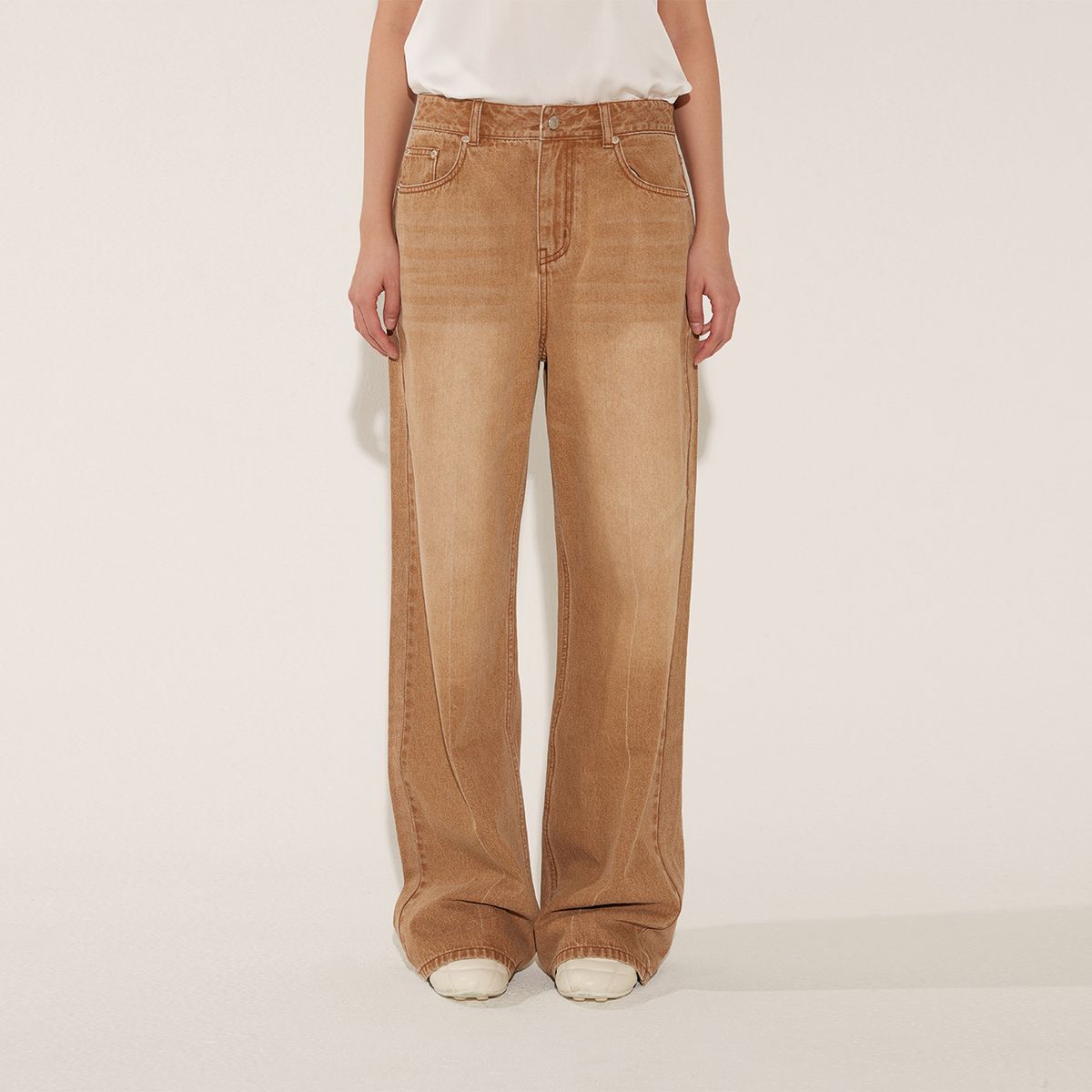 솔티페블(SALTY PEBBLE) COLOR DYEING JEAN [BROWN]
