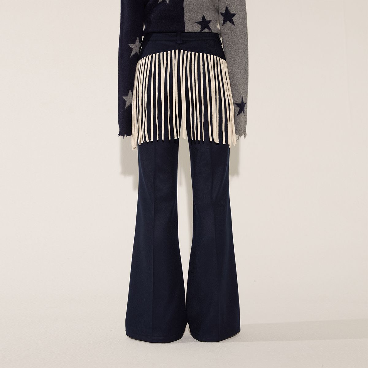 솔티페블(SALTY PEBBLE) NET FRINGE SLACKS [NAVY]