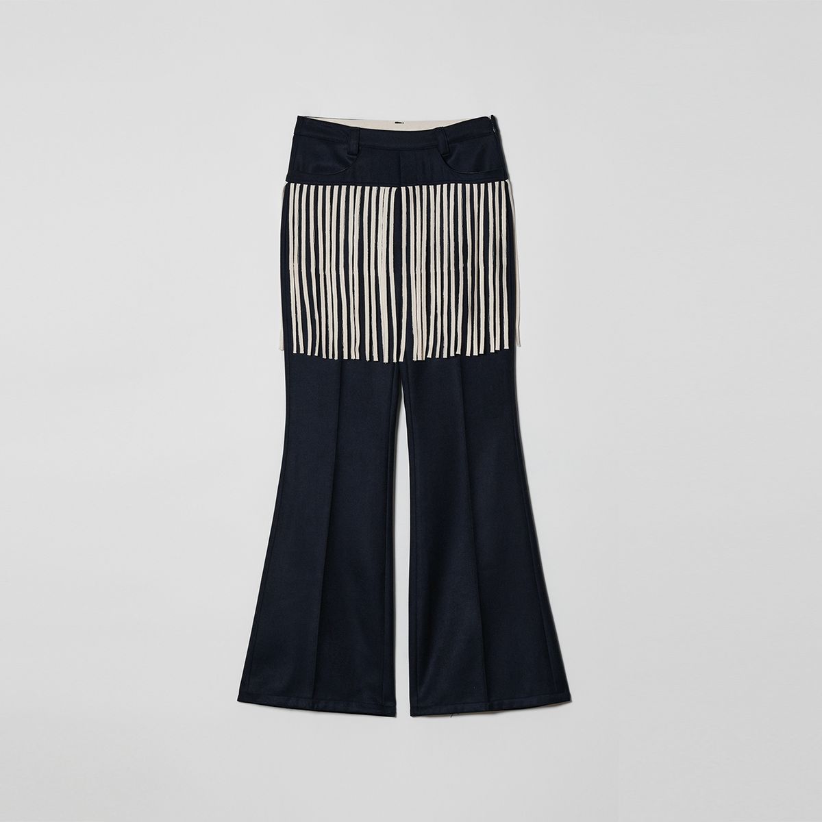 솔티페블(SALTY PEBBLE) NET FRINGE SLACKS [NAVY]