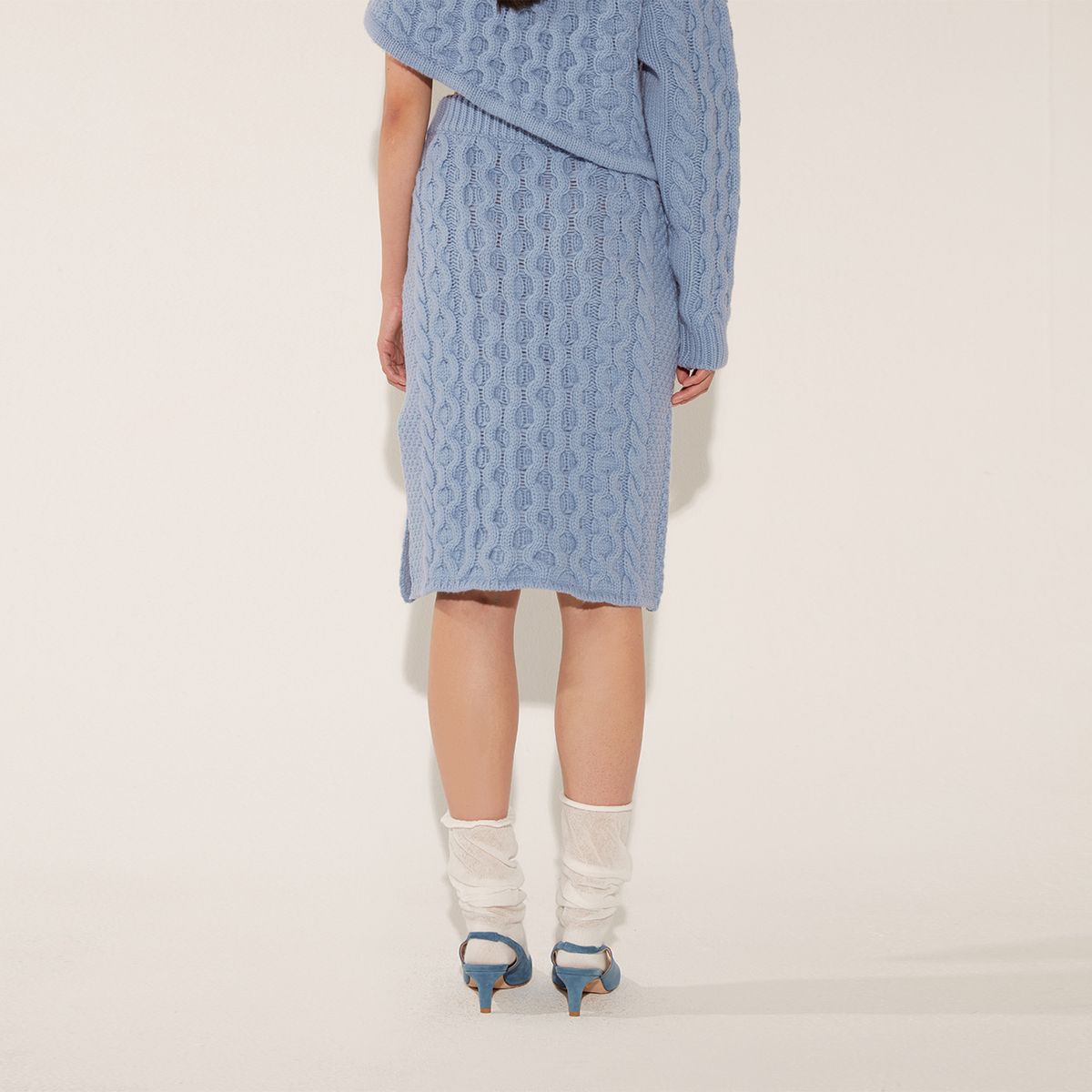 솔티페블(SALTY PEBBLE) FISHER SLIT SKIRT [BLUE]