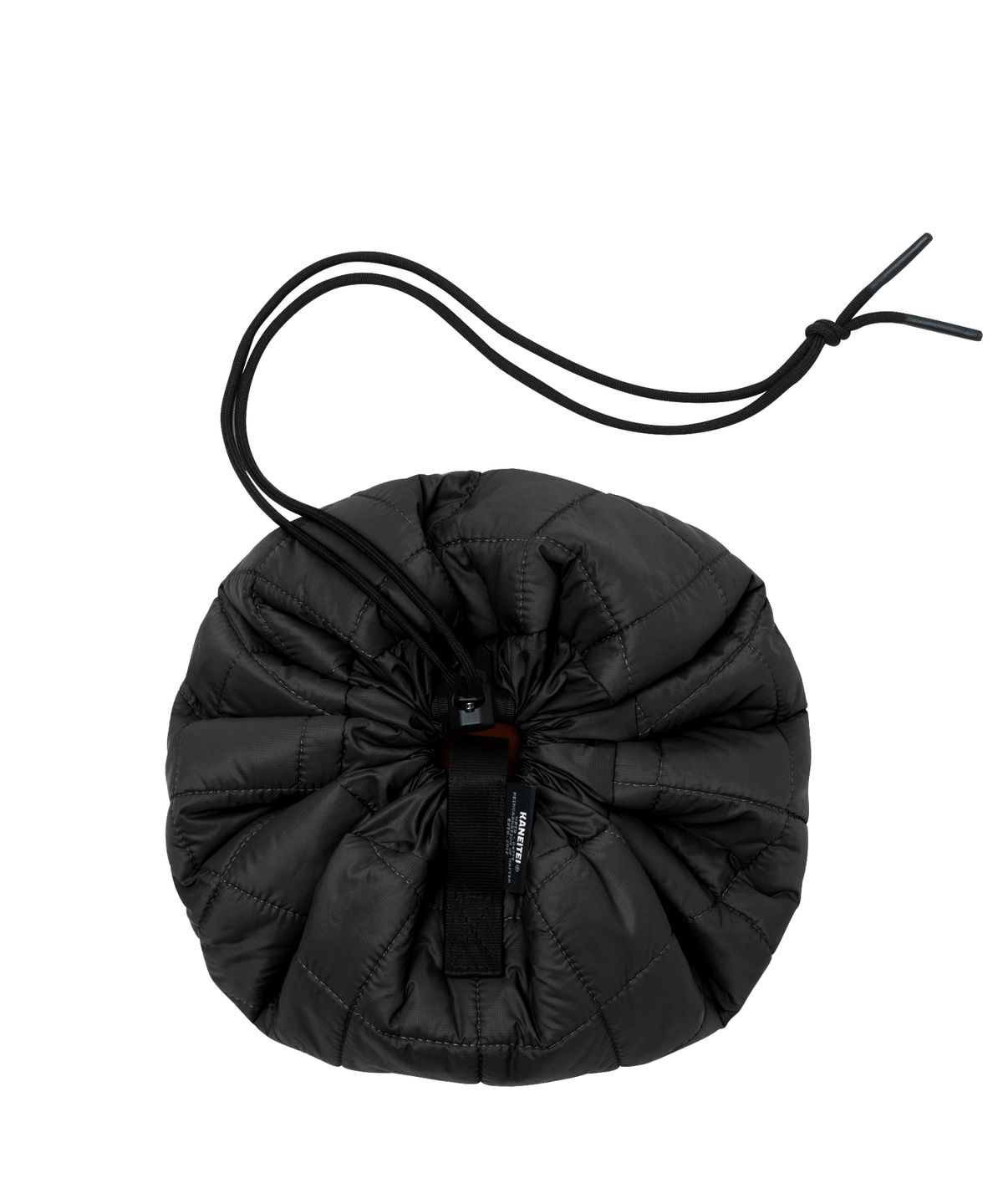 카네이테이(KANEITEI) DUMPLING QUILTING STORAGE CROSS BAG (BLACK) / RECYCLED