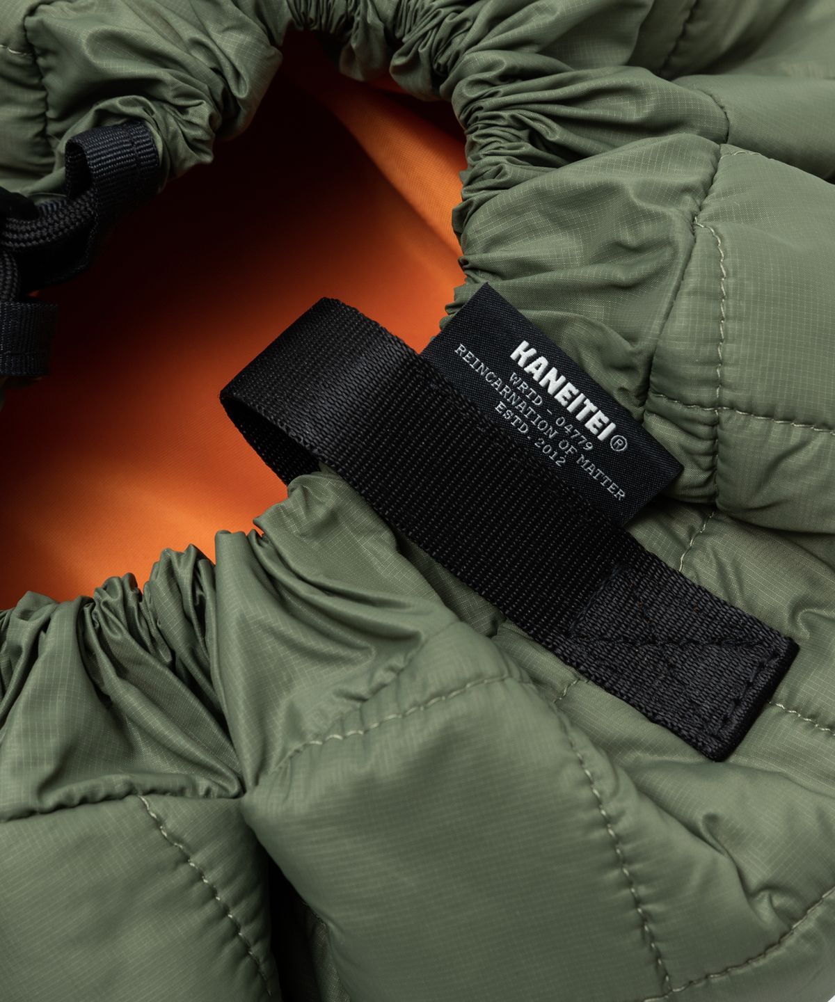 카네이테이(KANEITEI) DUMPLING QUILTING STORAGE CROSS BAG (OLIVE DRAB) / RECYCLED