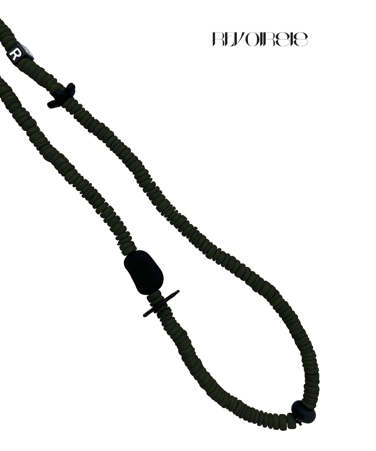르브아시스(REVOIRSIS) nature beads crossbody  phone strap khaki