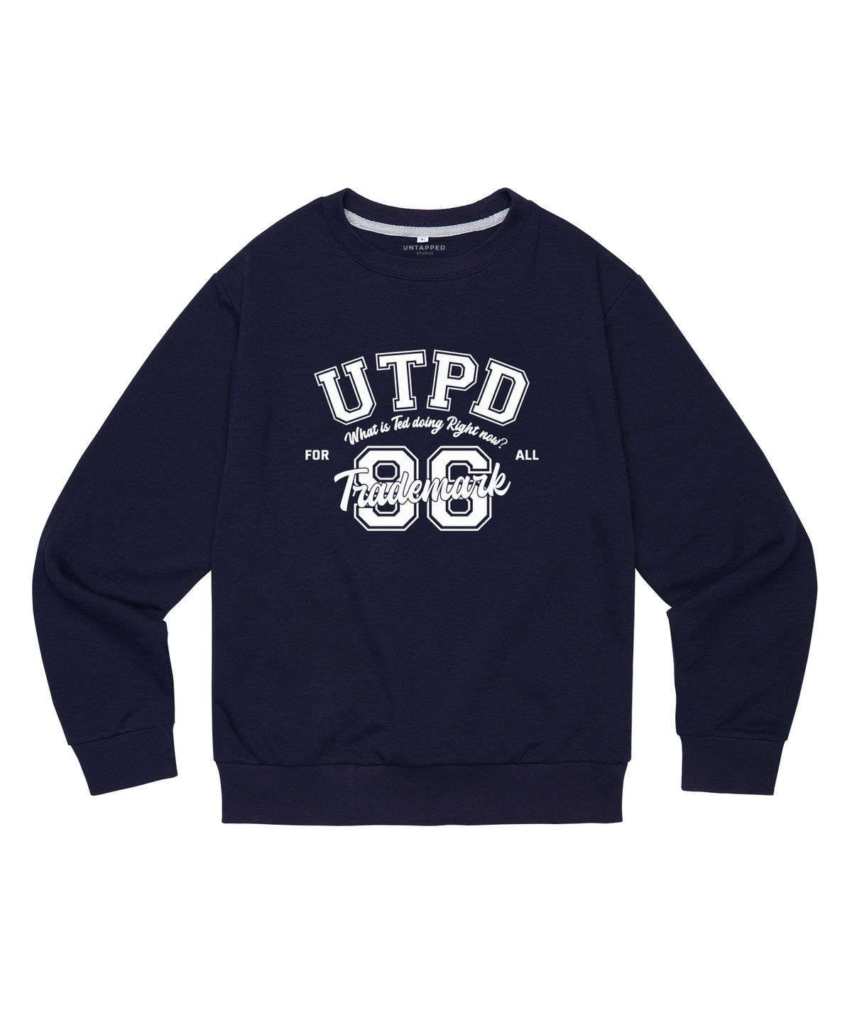 언탭트 스튜디오(UNTAPPED STUDIO) UTPD 96 아치 소프트 테리 맨투맨 티셔츠 네이비