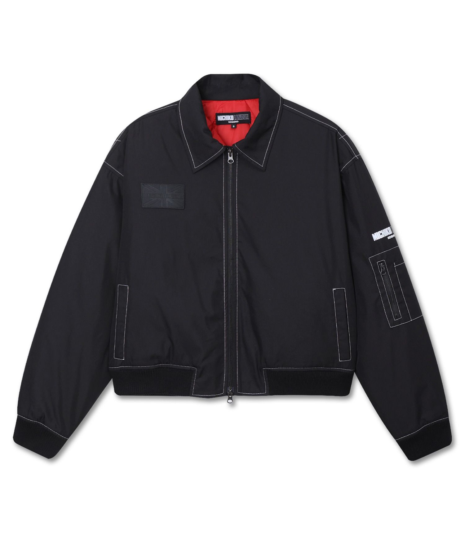 MUSINSA | MICHIKO LONDON Retro Quilting Bomber Jacket Black_Unisex