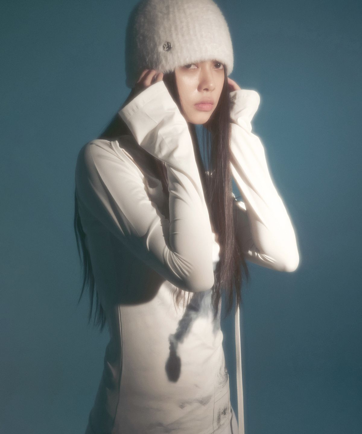 플레어업(FLAREUP) Fur Knit Beanie (FL-727_White)