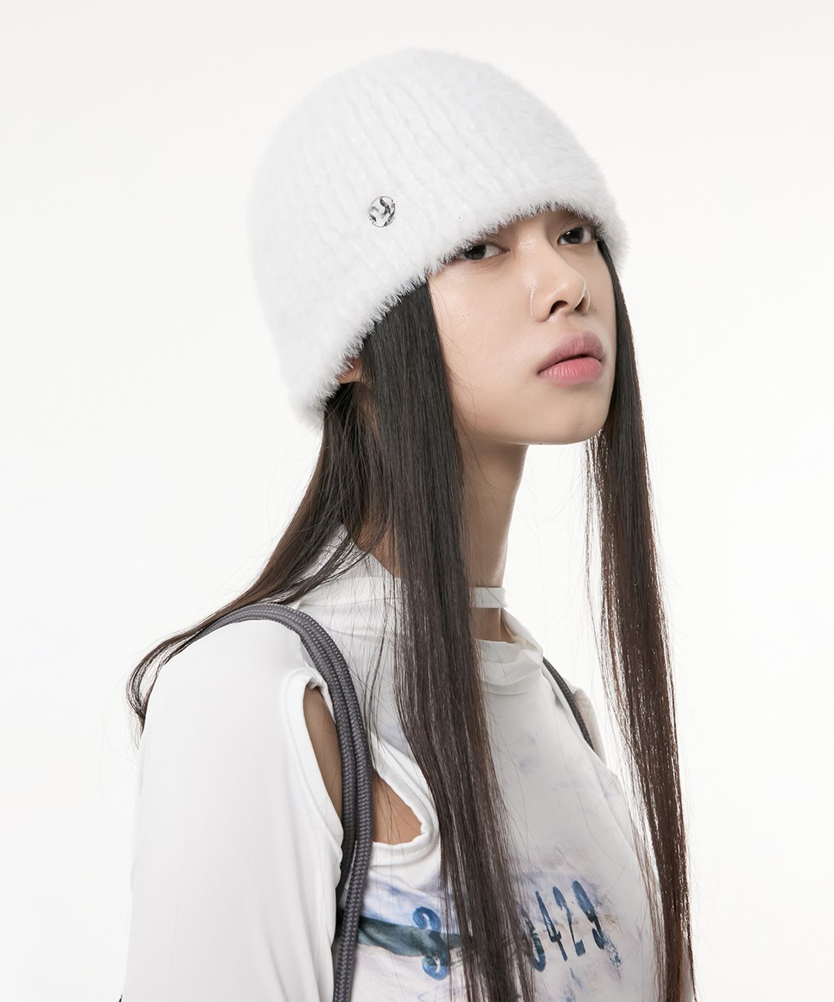 플레어업(FLAREUP) Fur Knit Beanie (FL-727_White)