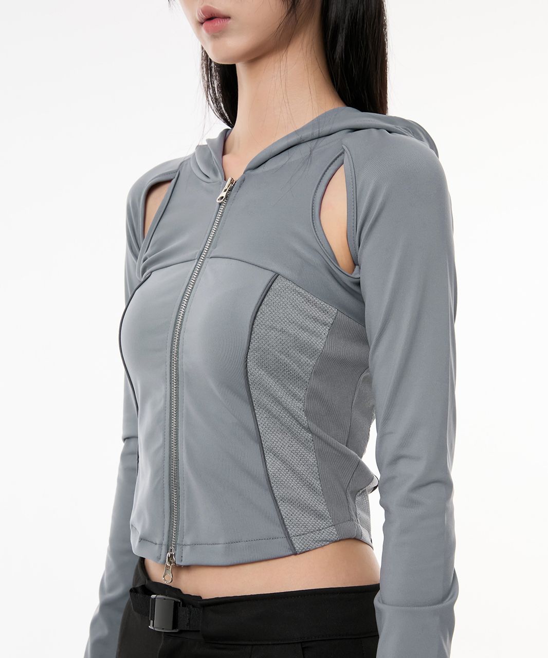 MUSINSA公式 | FLAREUP 19.Division Cut-out Hooded Zip-up (FL-111_Gray)