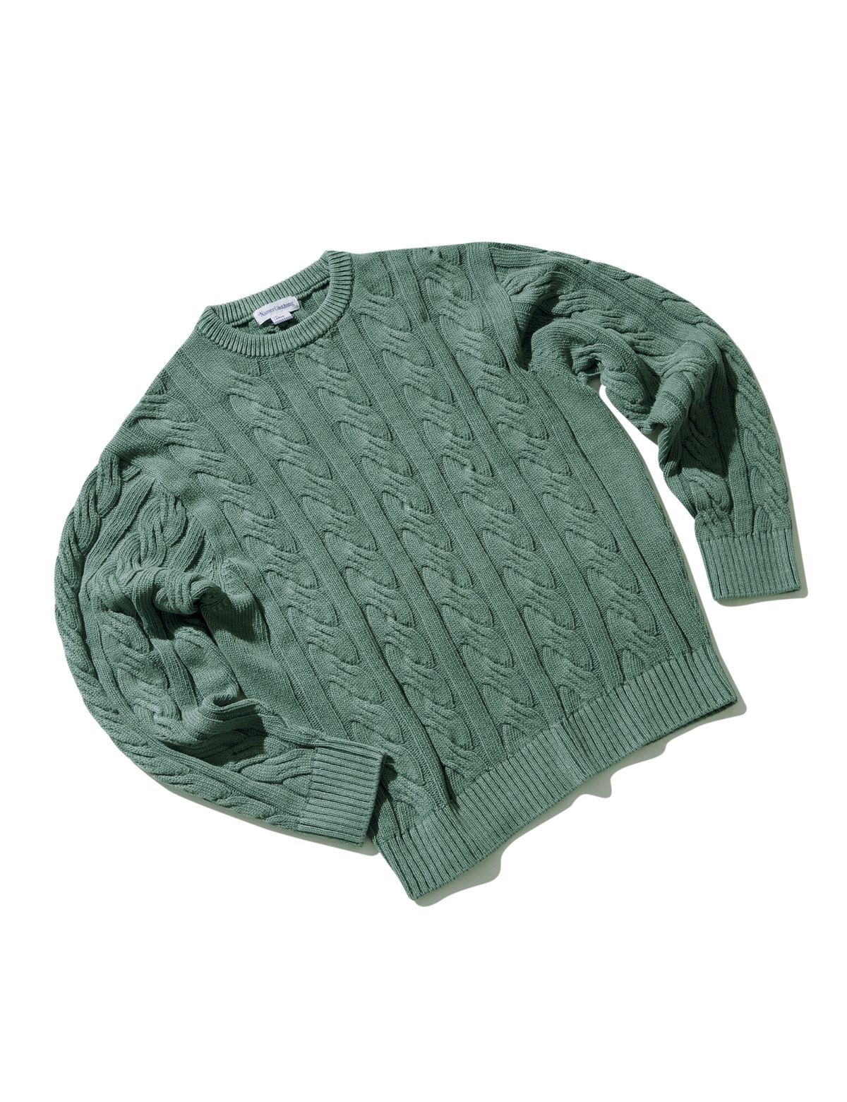 네이머클로딩(NAMERCLOTHING) PIGMENT ARAN CABLE SWEATER VINTAGE GREEN
