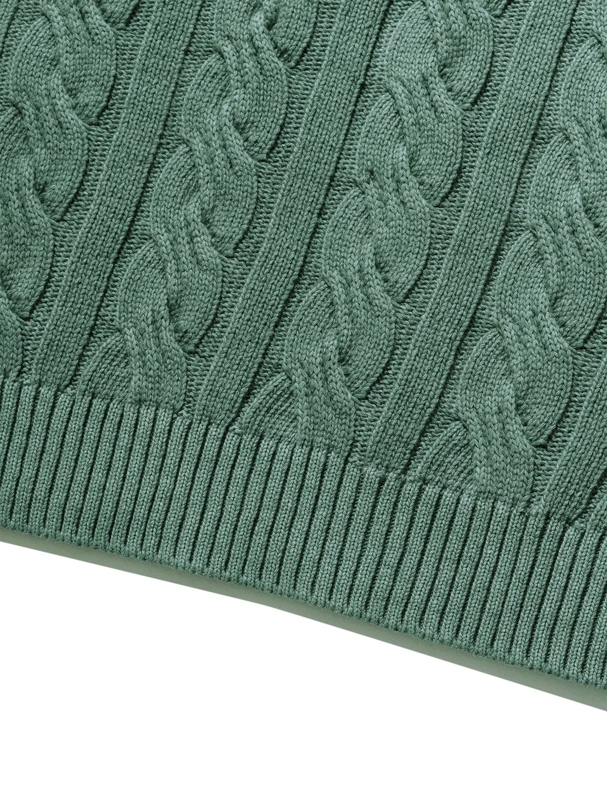 네이머클로딩(NAMERCLOTHING) PIGMENT ARAN CABLE SWEATER VINTAGE GREEN