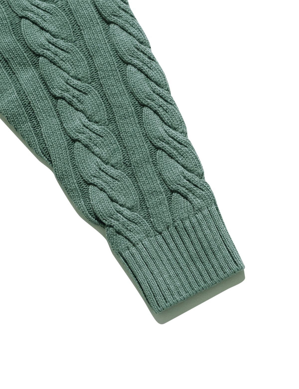 네이머클로딩(NAMERCLOTHING) PIGMENT ARAN CABLE SWEATER VINTAGE GREEN