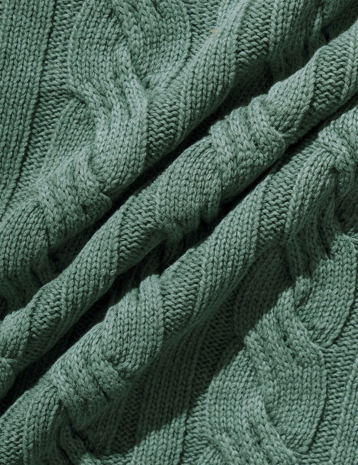 네이머클로딩(NAMERCLOTHING) PIGMENT ARAN CABLE SWEATER VINTAGE GREEN