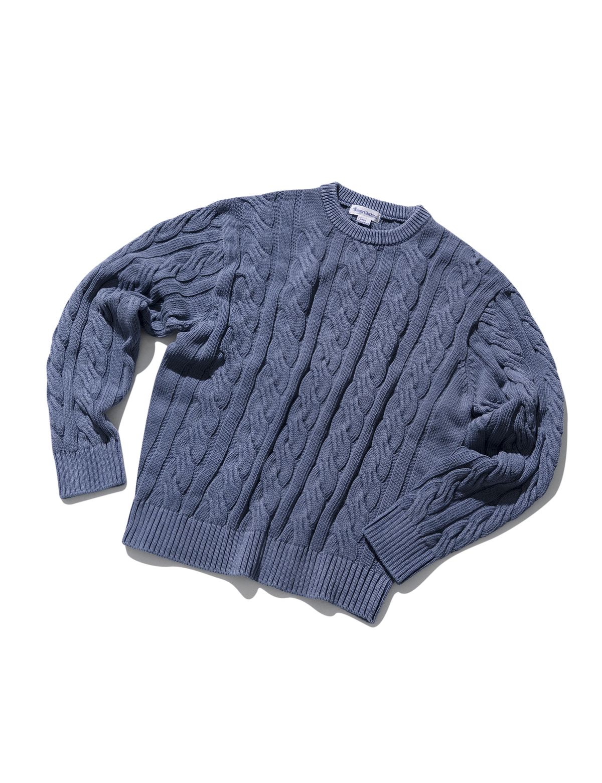 네이머클로딩(NAMERCLOTHING) PIGMENT ARAN CABLE SWEATER DUSTY BLUE