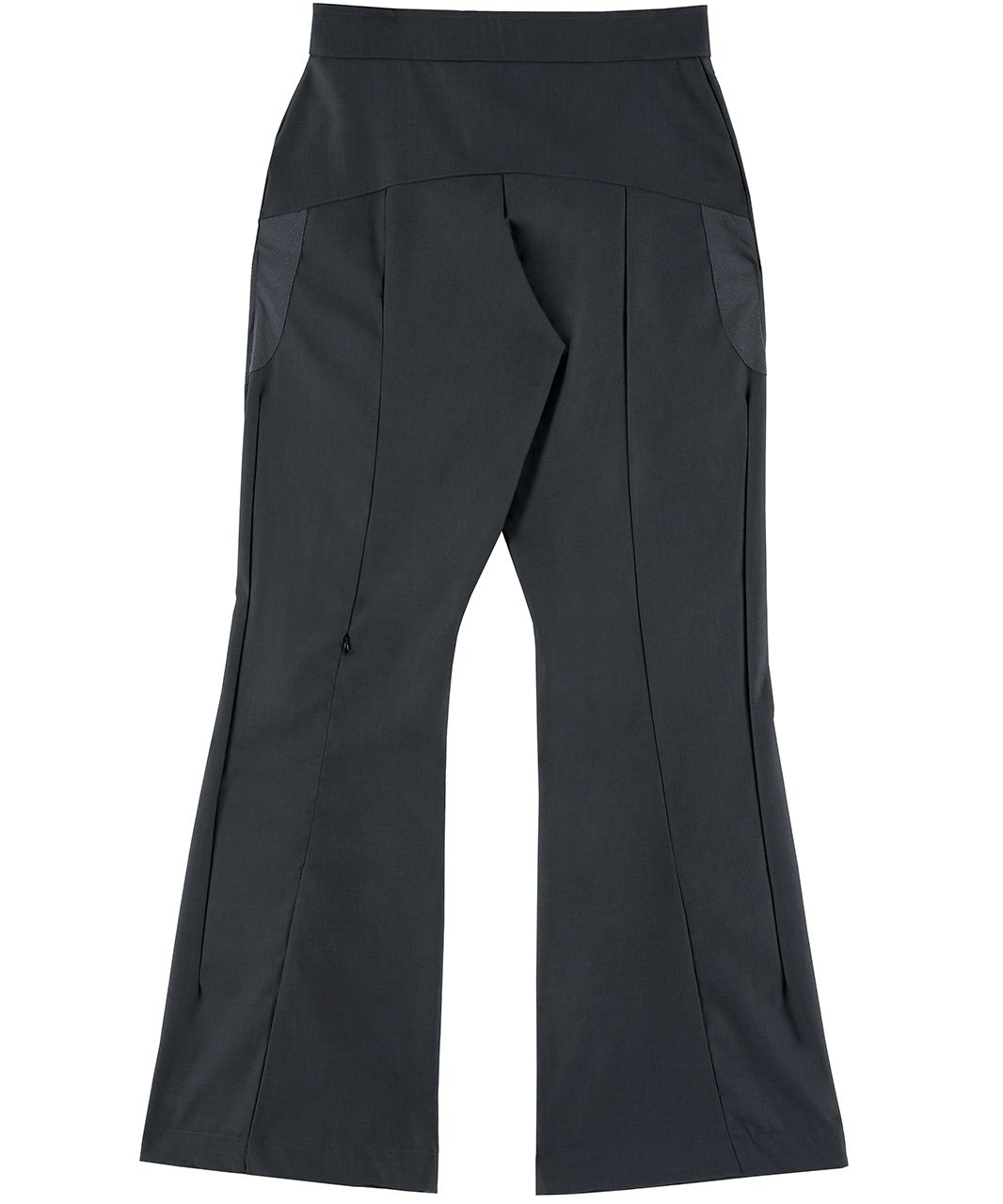パンツ FLAREUP Triangle Flap Pants Charcoal Pure Grey Contrast Black Zipper Flare Pant