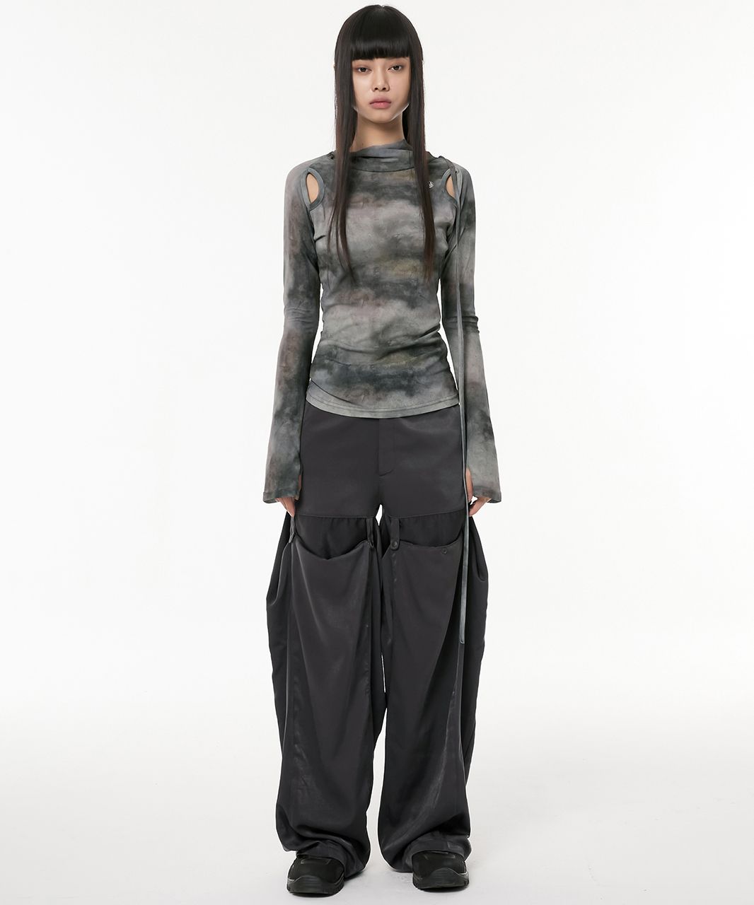 MUSINSA | FLAREUP Flowing Wide Pants (FL-233_Charcoal)