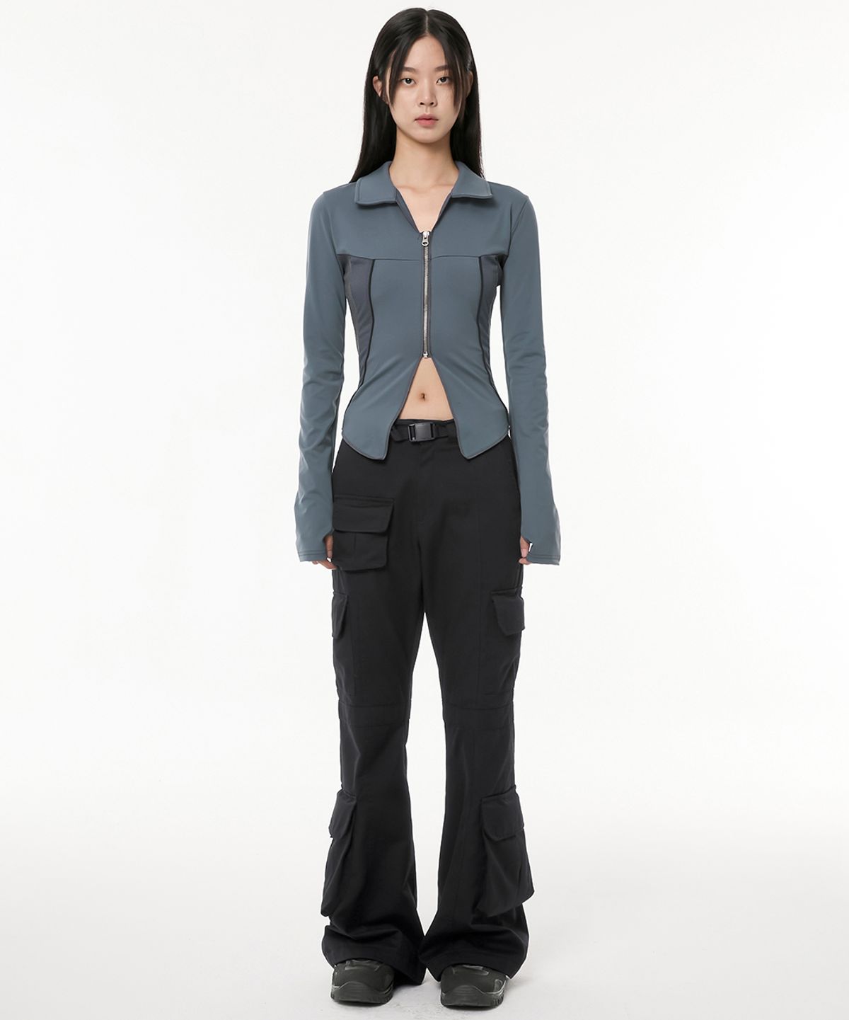 플레어업(FLAREUP) 5.cargo Flare Pants (FL-234_Black)