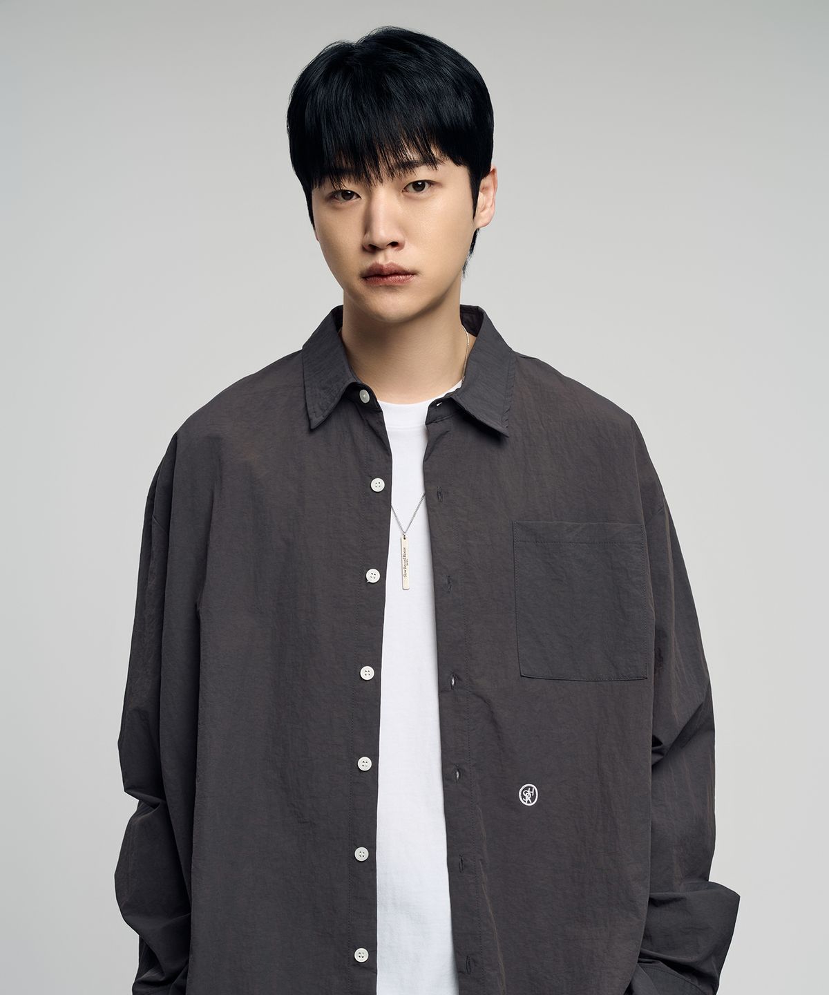슬로우 레코드 하우스(SLOW RECORD HOUSE) 올데이 나일론 셔츠_챠콜