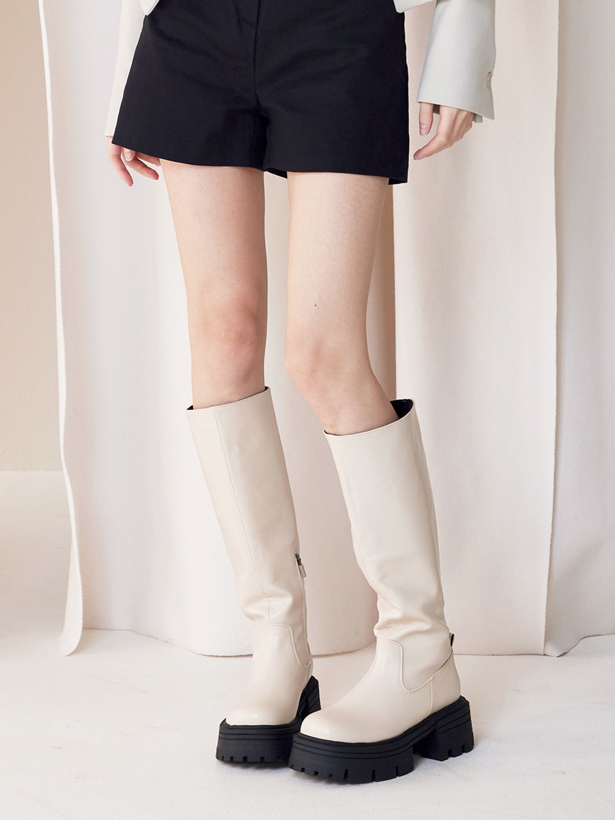세스띠(CESTI) 패션 슬림 하이탑 롱부츠 (IVORY)